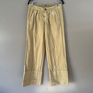 Free People Marina Low‎ Rise Wide Leg Chino Trousers | Khaki